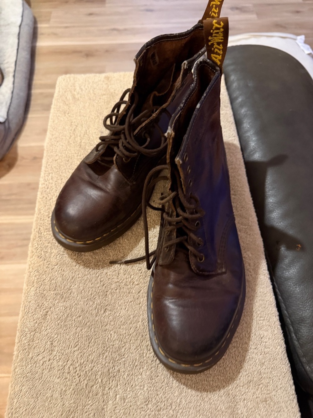 Dr. Martens Brown Lace-Up Leather Combat Boots